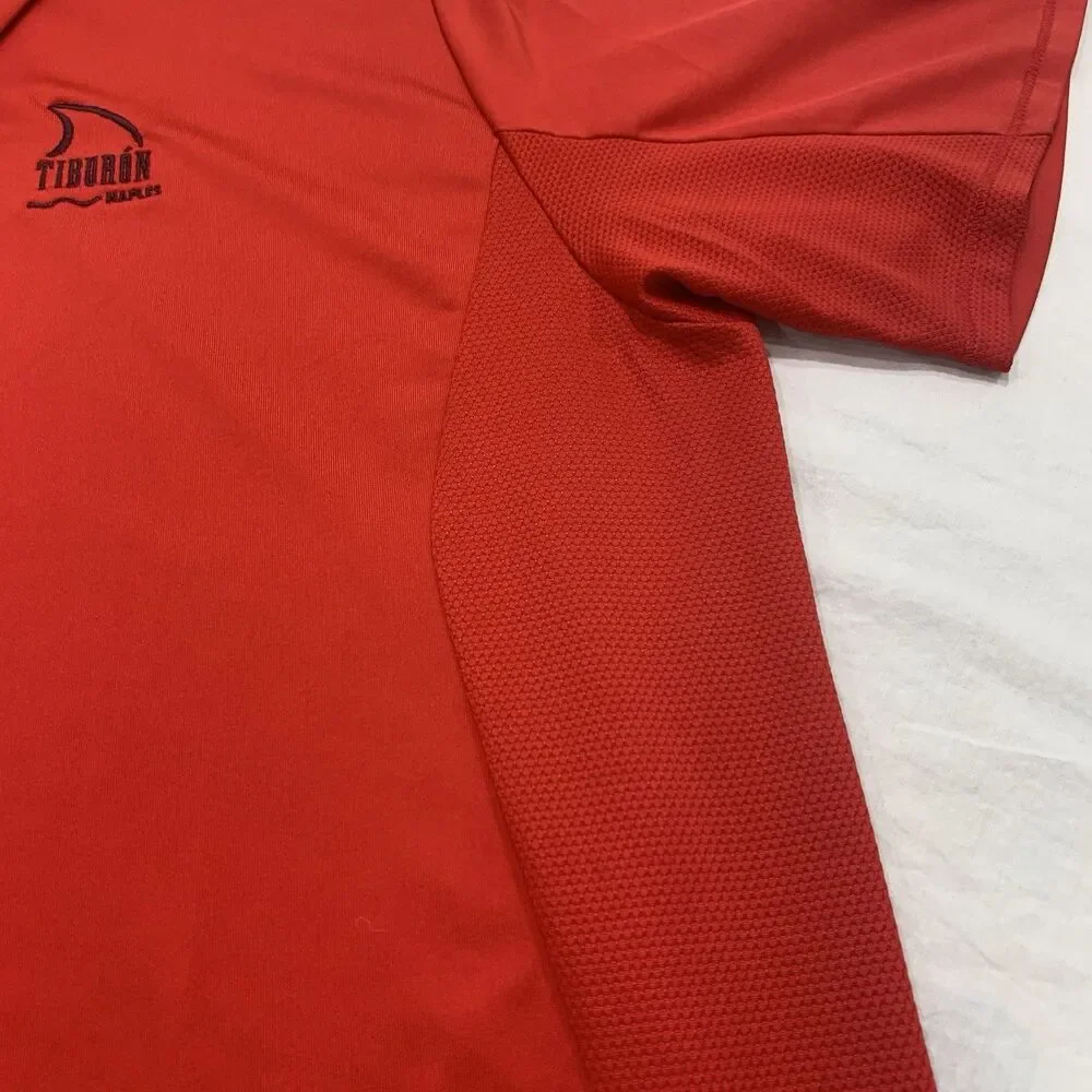 Adidas Golf Polo XL Mens Red Custom Tiburon Naples Logo Performance